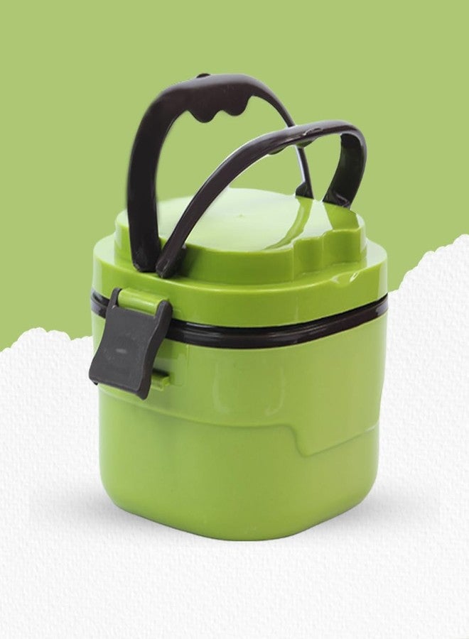 Attro Foody Insulated Double Wall Lunch Box with Inner Steel Conatiner & Easy to Carry Handle Perfect for Office, School, Outdoor- 400ml Olive Green - Image 1